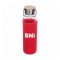 BNI üveg ivópalack 600 ml-es logózott neoprén tokban - piros